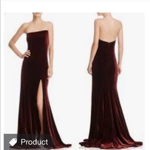 Xscape burgundy velvet dress